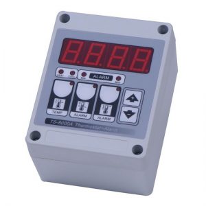 Digitale thermostaat + alarm in kunststof behuizing
