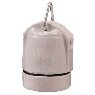 Keramische fitting (E27) met ophanghaak 