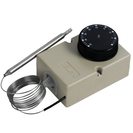 Mechanische thermostaat/0-40graden/verl.voeler max. 16 Amp.
