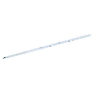 Thermometer groot model lengte 30 cm, ø 9 mm in °C (alcohol blauw)