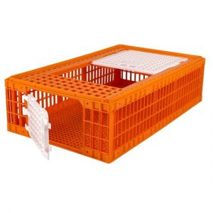 Transportkist voor pluimvee oranje 2 deuren (77x58x28cm)