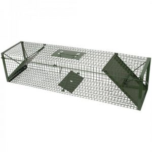Vangkooi Katten 100x24x24cm, 2 openingen, verzinkt, + groene poedercoating
