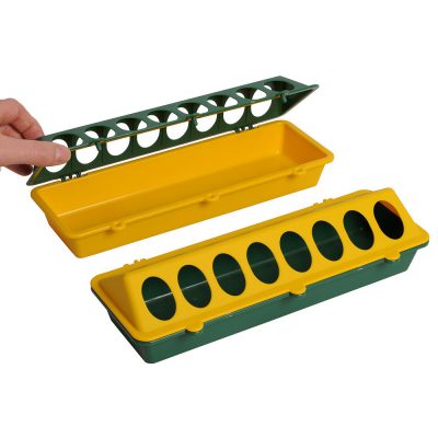Kuikenvoerbak met 7 gaten groen 